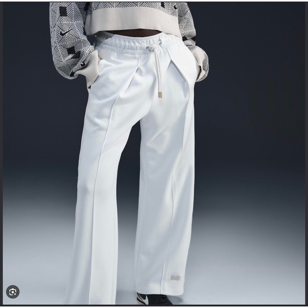 Nike Naomi Osaka Collection Wide Leg Pleated Sweatpants White DQ8489-100 L